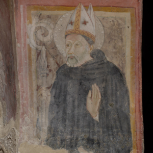 Affresco "San Benedetto" - Maestro di Piobbico - Abbazia di Piobbico Sarnano - Foto di Stefano Ciocchetti Affresco "San Benedetto" - Maestro di Piobbico - Abbazia di Piobbico Sarnano - Foto di Stefano Ciocchetti